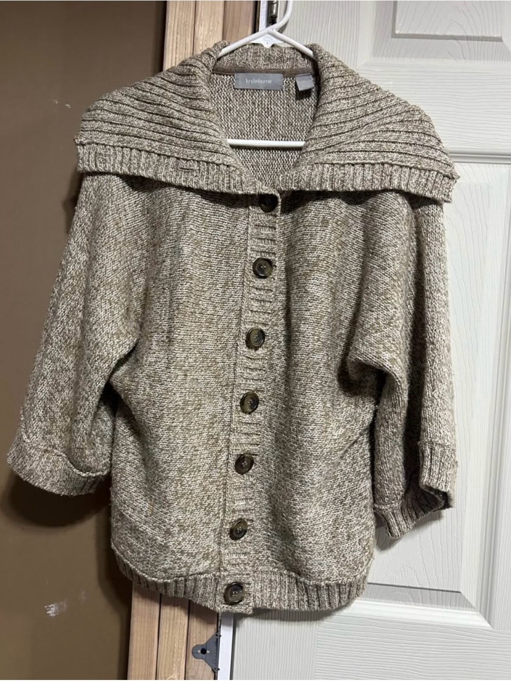 Liz Claiborne Brown Button
Front Cowl/Turtleneck Sweater M